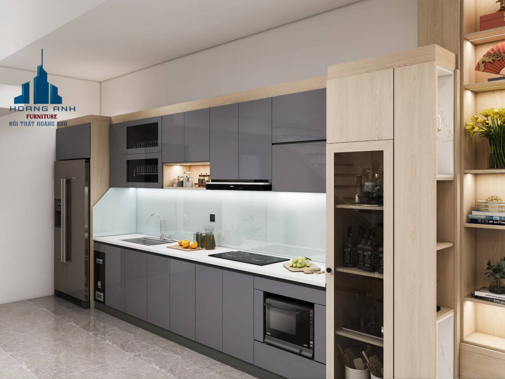 Thiết kế nội thất phòng khách và phòng bếp hiện đại cho nhà anh Huy - Ninh Bình